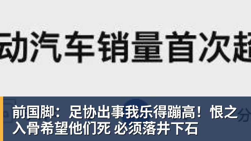 前国脚：足协出事我乐得蹦高！恨之入骨希望他们死 必须落井下石
